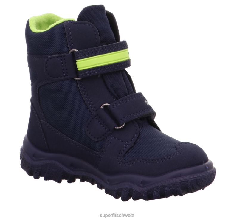 Kleinkinder Stiefel 44B2D699 Superfit Husky - Stiefel mit Klettverschluss Blau Grün