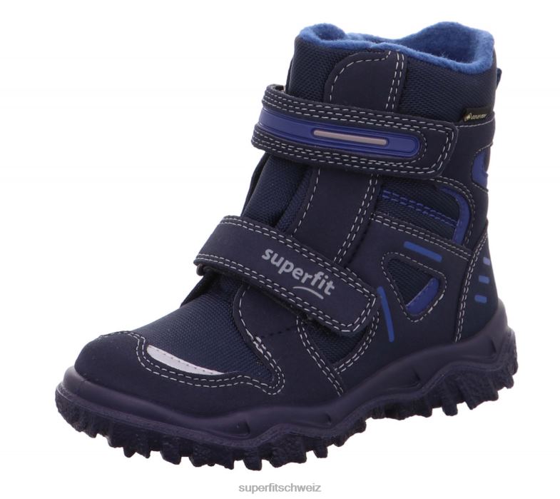 Kleinkinder Stiefel 44B2D700 Superfit Husky - Stiefel mit Klettverschluss Blau