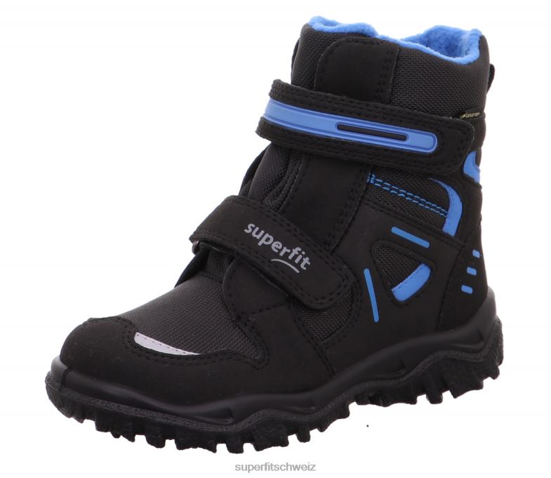 Kleinkinder Stiefel 44B2D701 Superfit Husky - Stiefel mit Klettverschluss Schwarz Blau