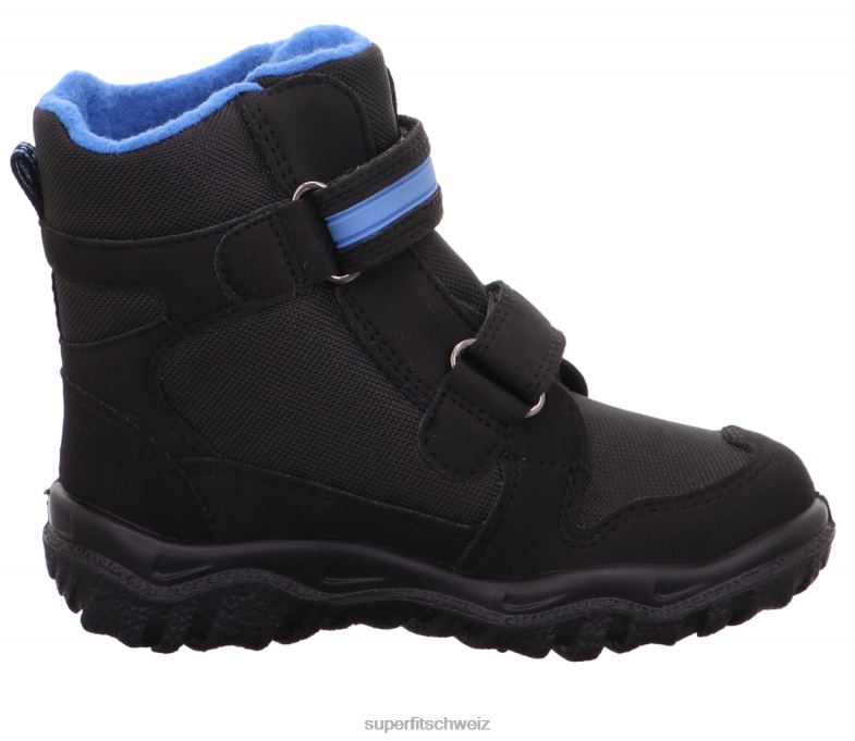 Kleinkinder Stiefel 44B2D701 Superfit Husky - Stiefel mit Klettverschluss Schwarz Blau
