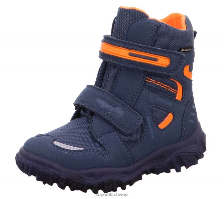 Kleinkinder Stiefel 44B2D702 Superfit Husky - Stiefel mit Klettverschluss blau/orange