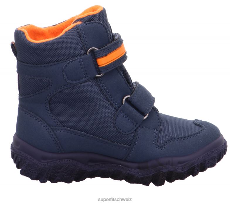 Kleinkinder Stiefel 44B2D702 Superfit Husky - Stiefel mit Klettverschluss blau/orange