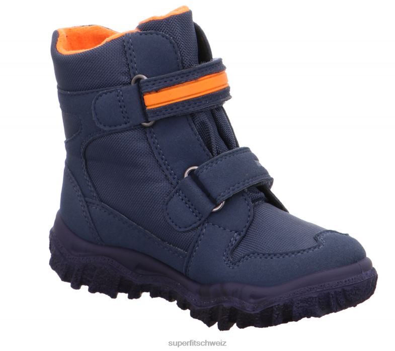 Kleinkinder Stiefel 44B2D702 Superfit Husky - Stiefel mit Klettverschluss blau/orange
