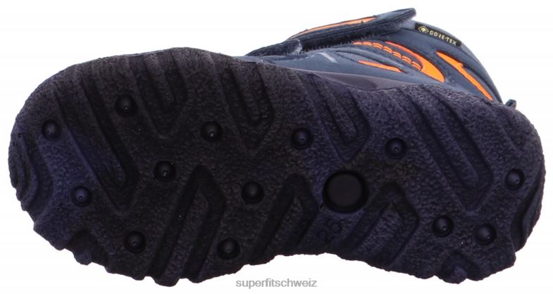 Kleinkinder Stiefel 44B2D702 Superfit Husky - Stiefel mit Klettverschluss blau/orange