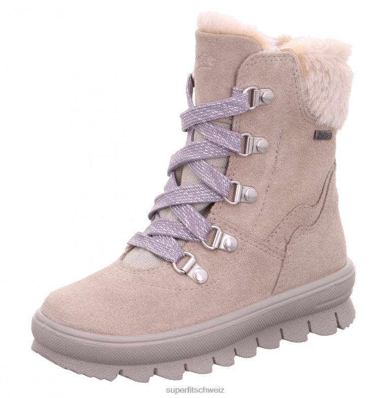 Kleinkinder Stiefel 44B2D705 Superfit Flavia - Stiefel mit Reißverschluss beige/lila