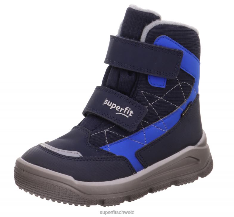 Kleinkinder Stiefel 44B2D708 Superfit Mars - Stiefel mit Klettverschluss blau/hellgrau