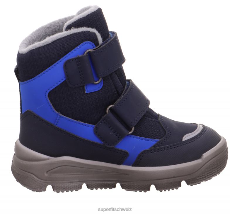 Kleinkinder Stiefel 44B2D708 Superfit Mars - Stiefel mit Klettverschluss blau/hellgrau