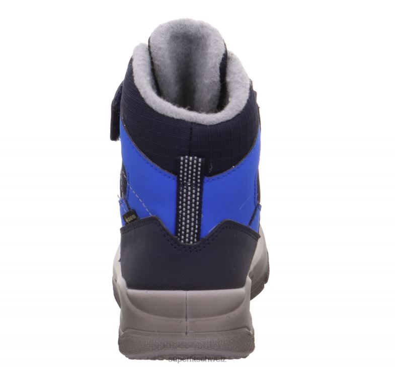 Kleinkinder Stiefel 44B2D708 Superfit Mars - Stiefel mit Klettverschluss blau/hellgrau