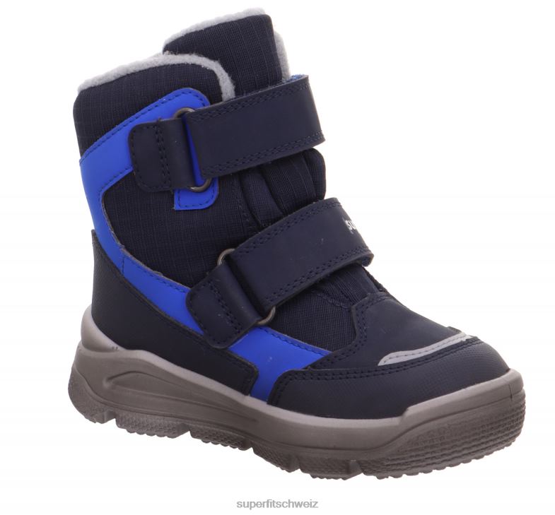 Kleinkinder Stiefel 44B2D708 Superfit Mars - Stiefel mit Klettverschluss blau/hellgrau