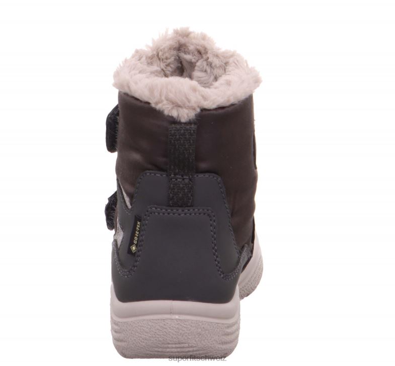 Kleinkinder Stiefel 44B2D715 Superfit Kristall - Stiefel mit Klettverschluss grau/beige