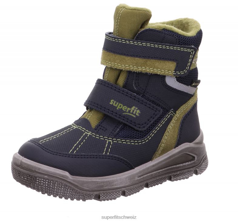 Kleinkinder Stiefel 44B2D717 Superfit Mars - Stiefel mit Klettverschluss Blau Grün