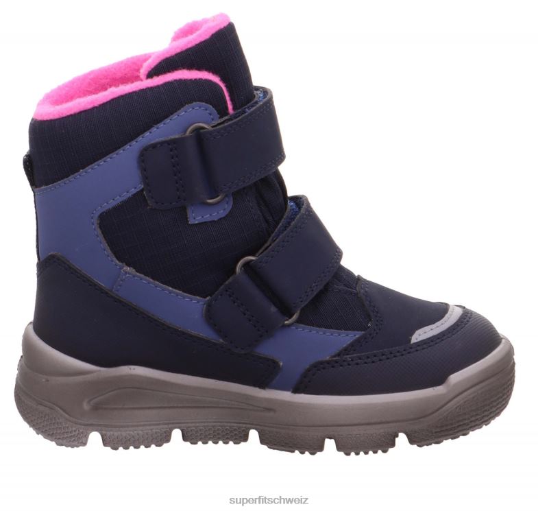 Kleinkinder Stiefel 44B2D718 Superfit Mars - Stiefel mit Klettverschluss Blau Rosa