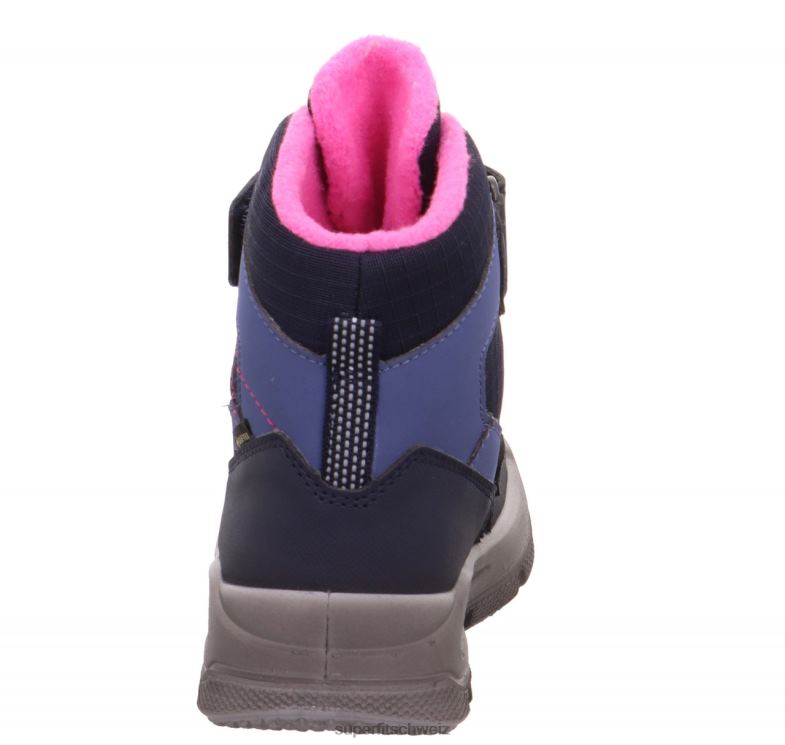 Kleinkinder Stiefel 44B2D718 Superfit Mars - Stiefel mit Klettverschluss Blau Rosa