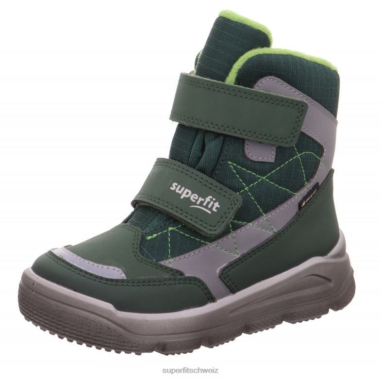 Kleinkinder Stiefel 44B2D719 Superfit Mars - Stiefel mit Klettverschluss grün/hellgrau