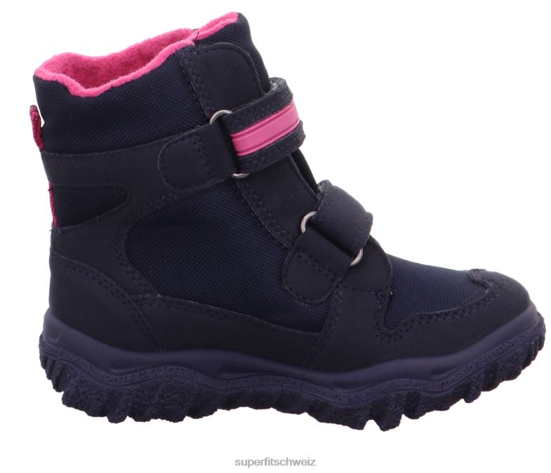 Kleinkinder Stiefel 44B2D722 Superfit Husky - Stiefel mit Klettverschluss Blau Rosa