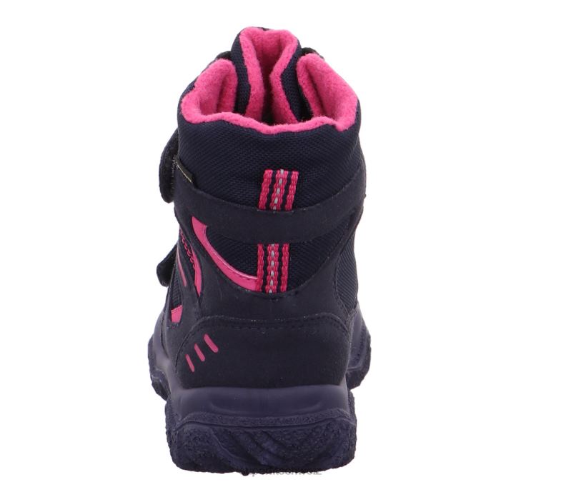 Kleinkinder Stiefel 44B2D722 Superfit Husky - Stiefel mit Klettverschluss Blau Rosa