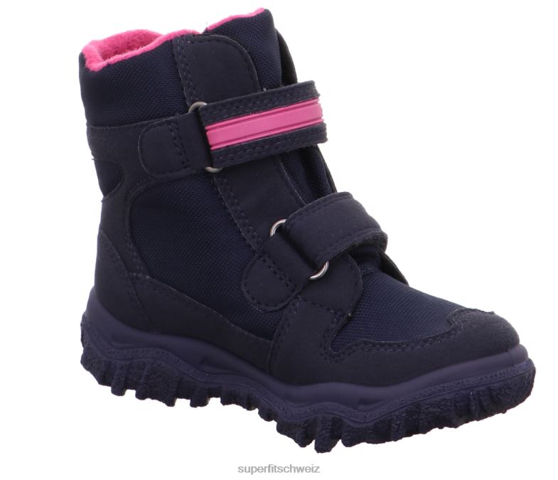 Kleinkinder Stiefel 44B2D722 Superfit Husky - Stiefel mit Klettverschluss Blau Rosa
