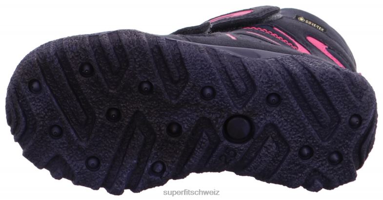 Kleinkinder Stiefel 44B2D722 Superfit Husky - Stiefel mit Klettverschluss Blau Rosa