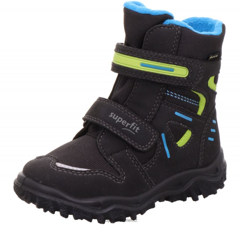 Kleinkinder Stiefel 44B2D723 Superfit Husky - Stiefel mit Klettverschluss Schwarz Blau
