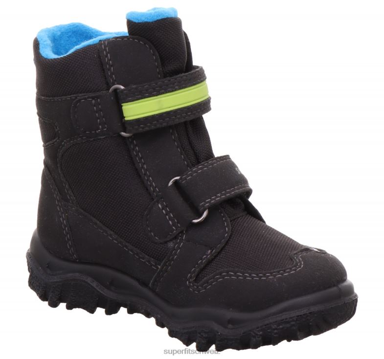 Kleinkinder Stiefel 44B2D723 Superfit Husky - Stiefel mit Klettverschluss Schwarz Blau
