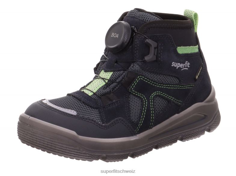 Kleinkinder Stiefel 44B2D724 Superfit Mars - Stiefel mit Boa-Fit-System grau Grün