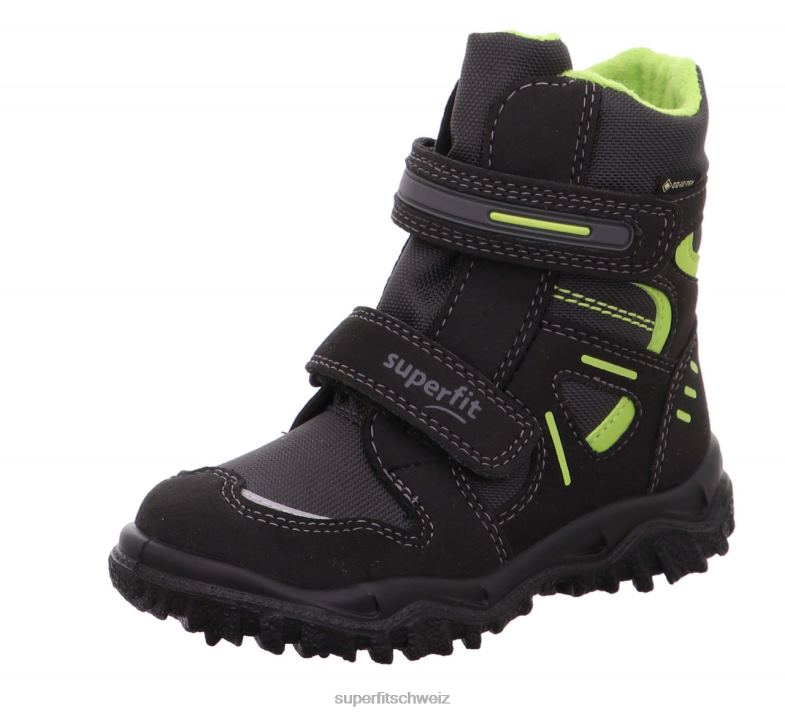 Kleinkinder Stiefel 44B2D725 Superfit Husky - Stiefel mit Klettverschluss Schwarz Grün