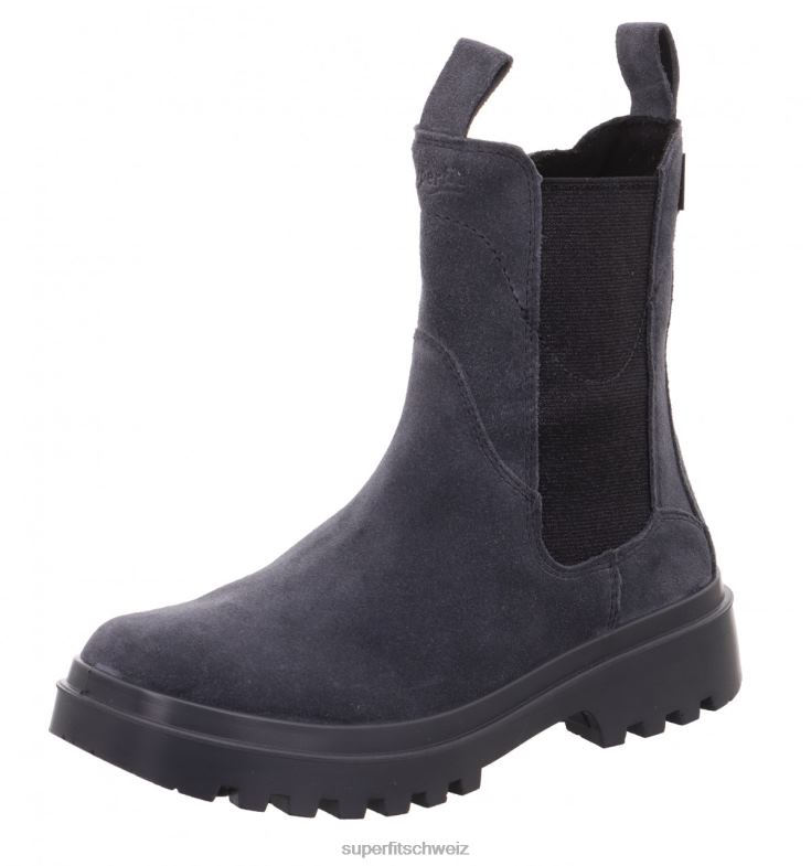 Kleinkinder Stiefel 44B2D728 Superfit Abby – Stiefel mit Reißverschluss grau schwarz