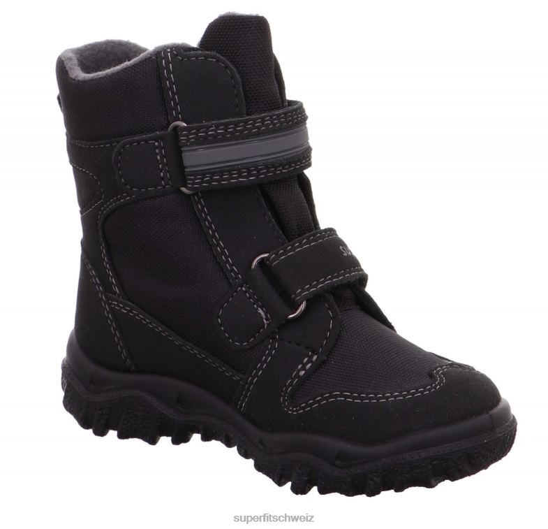Kleinkinder Stiefel 44B2D731 Superfit Husky - Stiefel mit Klettverschluss schwarzgrau