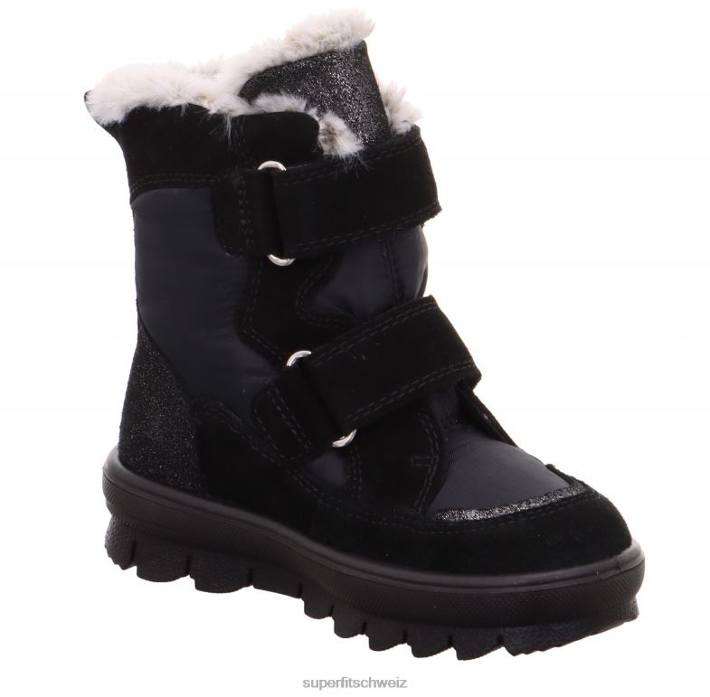 Kleinkinder Stiefel 44B2D733 Superfit Flavia - Stiefel mit Klettverschluss Schwarz