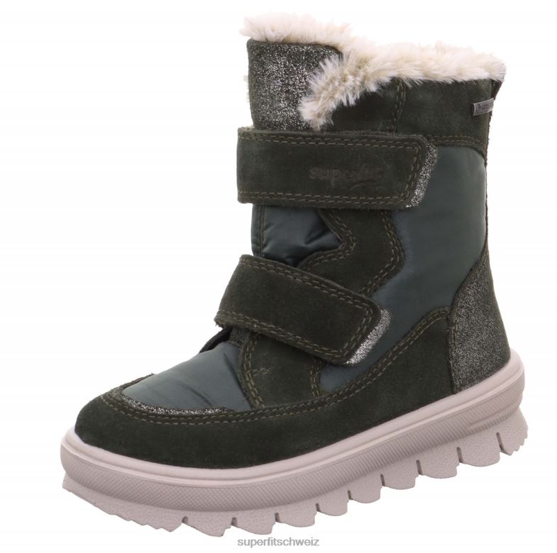 Kleinkinder Stiefel 44B2D734 Superfit Flavia - Stiefel mit Klettverschluss Grün
