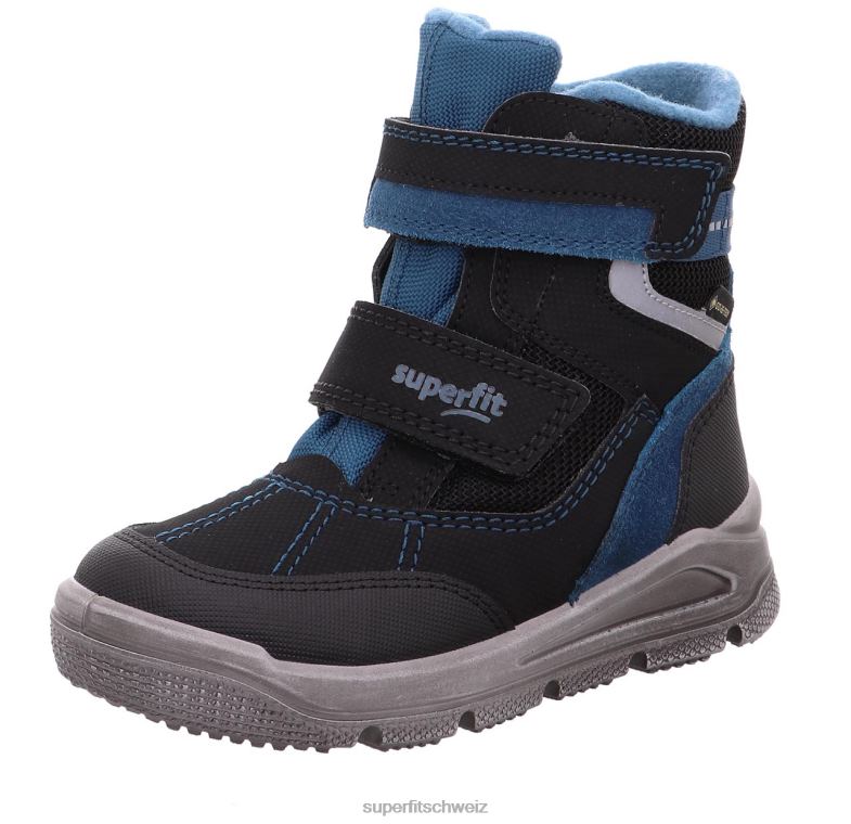 Kleinkinder Stiefel 44B2D735 Superfit Mars - Stiefel mit Klettverschluss Schwarz Blau