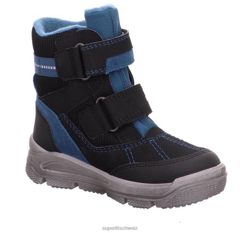 Kleinkinder Stiefel 44B2D735 Superfit Mars - Stiefel mit Klettverschluss Schwarz Blau