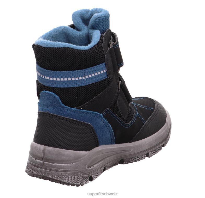 Kleinkinder Stiefel 44B2D735 Superfit Mars - Stiefel mit Klettverschluss Schwarz Blau