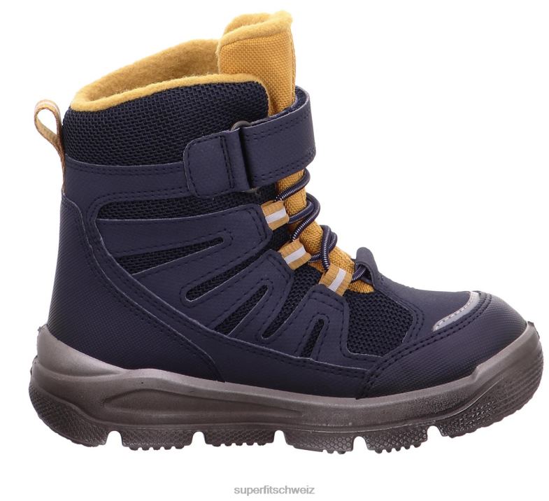 Kleinkinder Stiefel 44B2D739 Superfit Mars - Stiefel mit Klettverschluss Blau Gelb