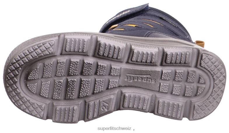 Kleinkinder Stiefel 44B2D739 Superfit Mars - Stiefel mit Klettverschluss Blau Gelb