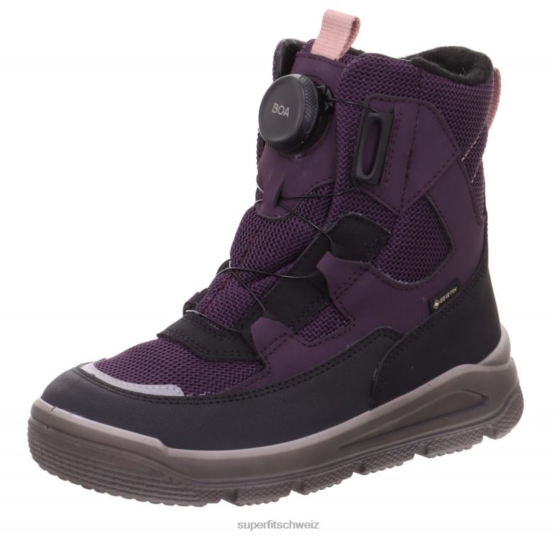 Kleinkinder Stiefel 44B2D746 Superfit Mars - Stiefel mit Boa-Fit-System schwarz/lila