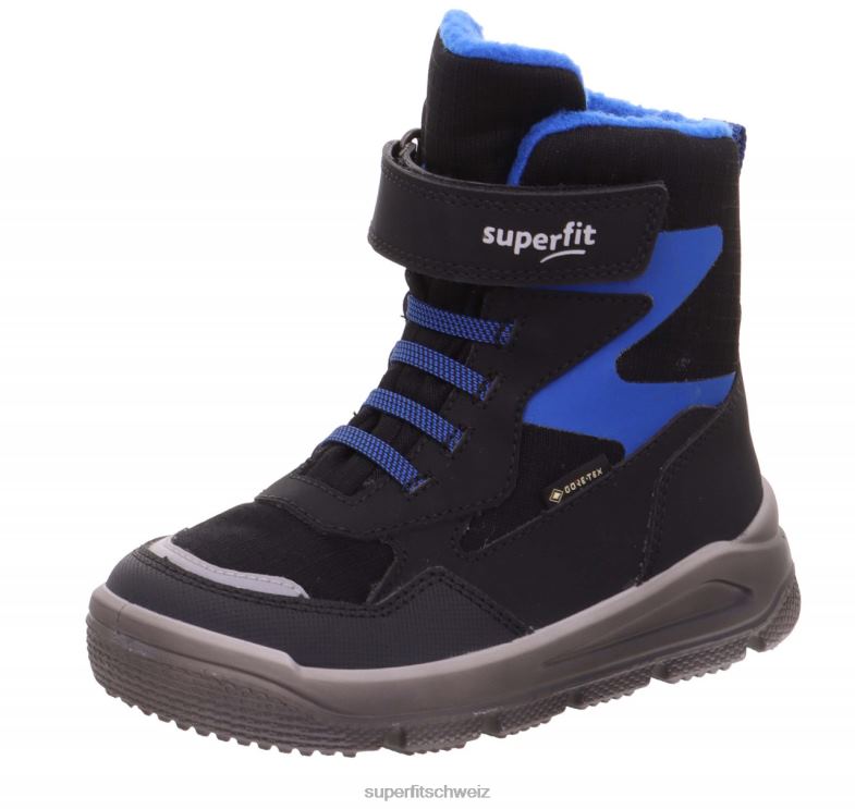 Kleinkinder Stiefel 44B2D748 Superfit Mars - Stiefel mit Klettverschluss Schwarz Blau