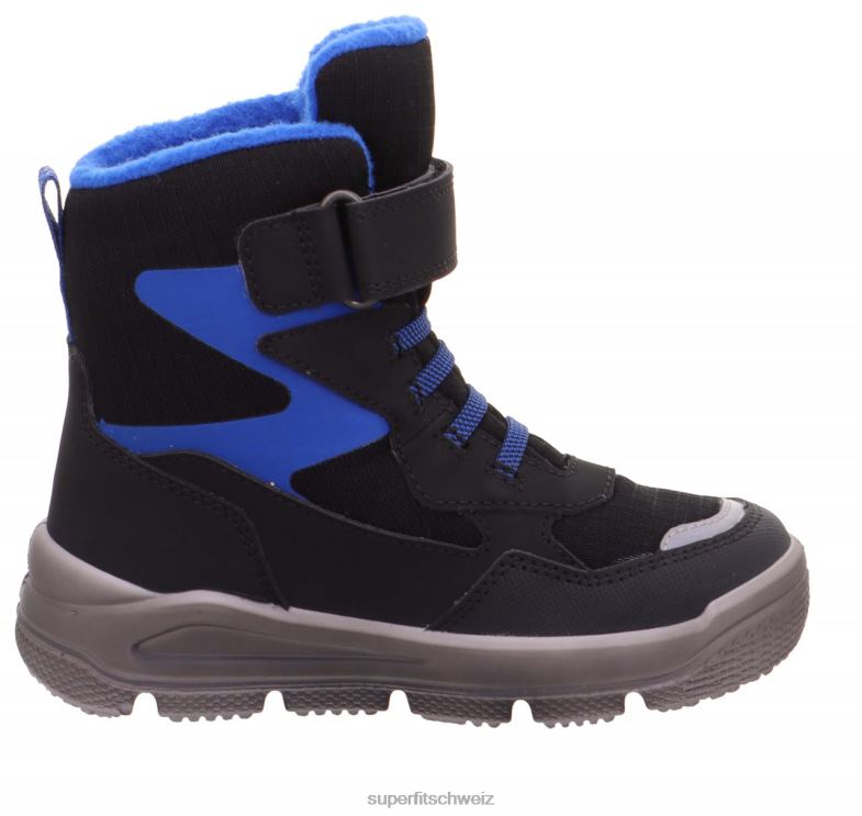 Kleinkinder Stiefel 44B2D748 Superfit Mars - Stiefel mit Klettverschluss Schwarz Blau