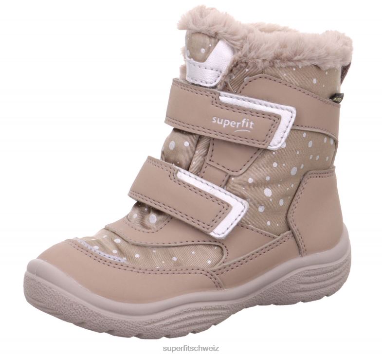 Kleinkinder Stiefel 44B2D749 Superfit Kristall - Stiefel mit Klettverschluss Beige