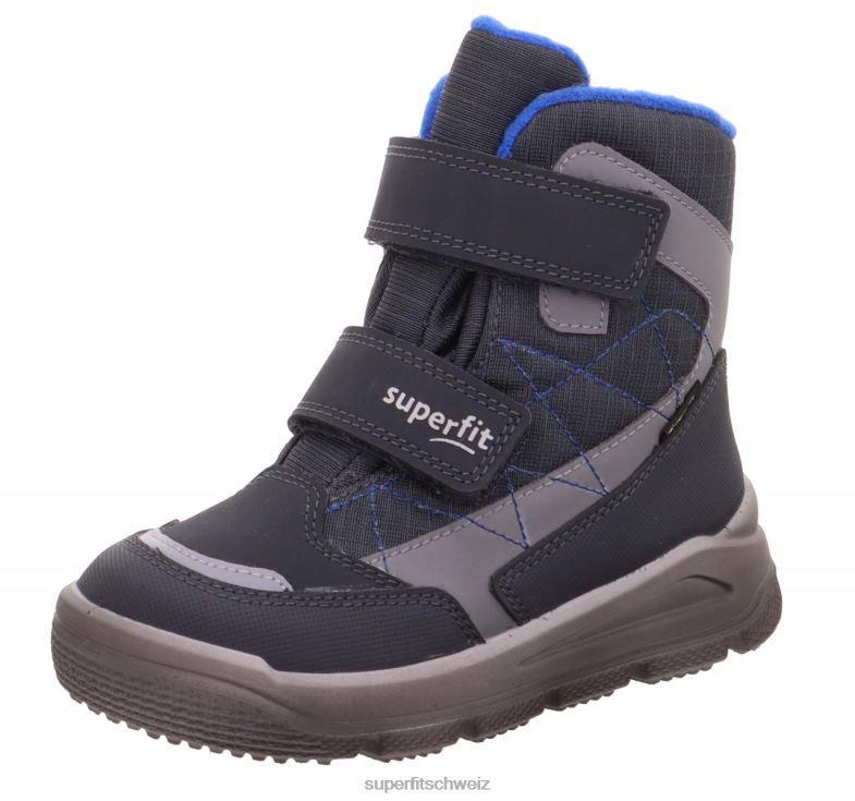 Kleinkinder Stiefel 44B2D751 Superfit Mars - Stiefel mit Klettverschluss Grau Blau
