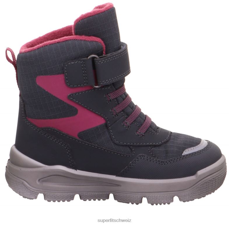 Kleinkinder Stiefel 44B2D752 Superfit Mars - Stiefel mit Klettverschluss grau/rot