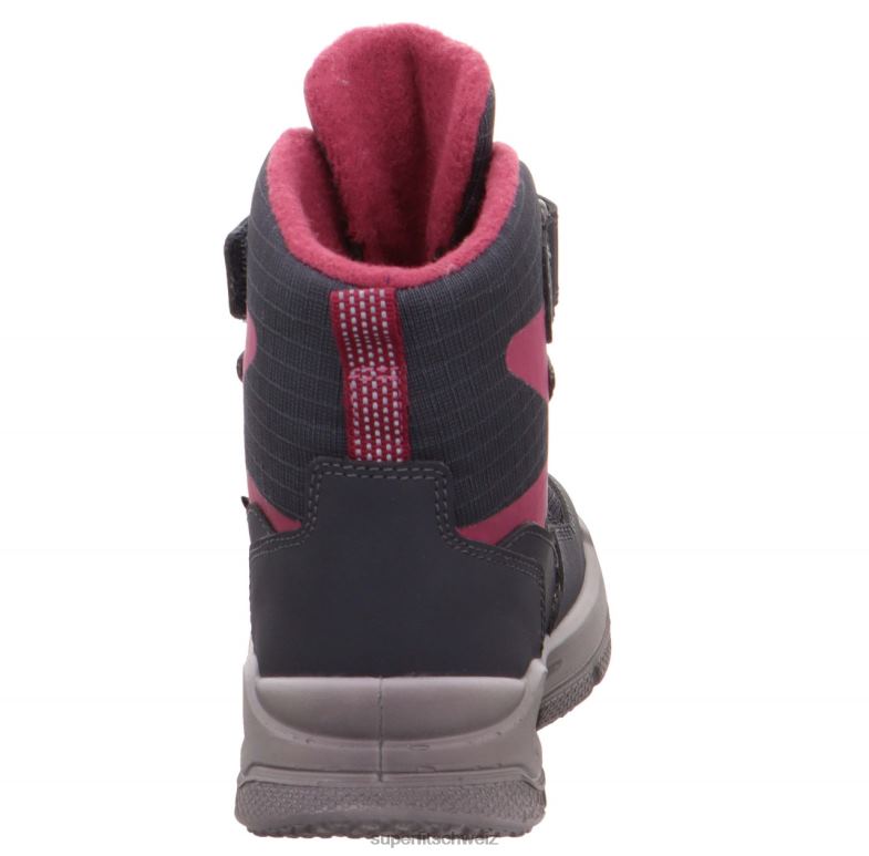 Kleinkinder Stiefel 44B2D752 Superfit Mars - Stiefel mit Klettverschluss grau/rot