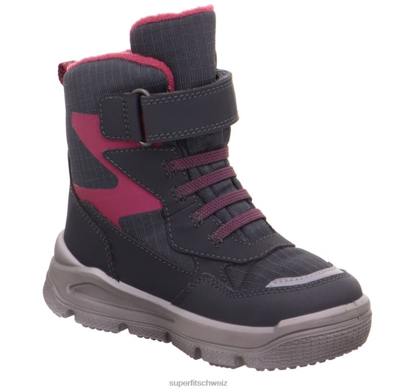 Kleinkinder Stiefel 44B2D752 Superfit Mars - Stiefel mit Klettverschluss grau/rot