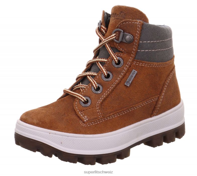 Kleinkinder Stiefel 44B2D756 Superfit tedd - Stiefel mit Reißverschluss Braun-grau
