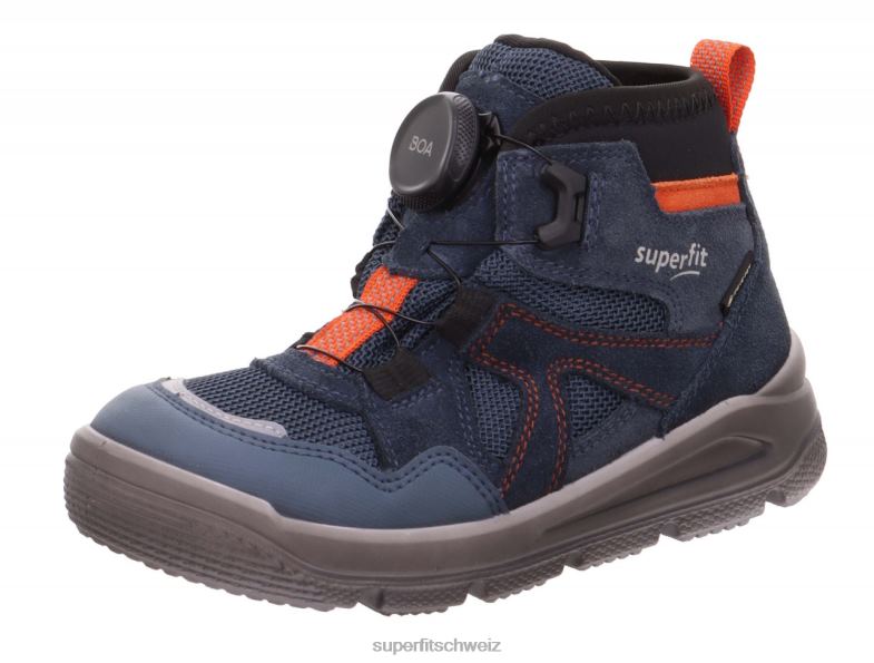 Kleinkinder Stiefel 44B2D757 Superfit Mars - Stiefel mit Boa-Fit-System Blau Rot