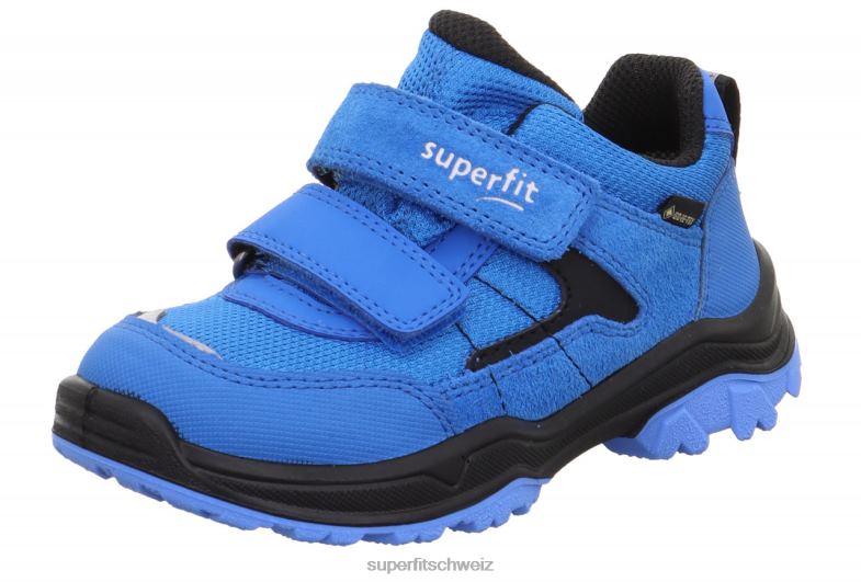Kleinkinder Stiefel 44B2D758 Superfit Jupiter – Sneaker Low mit Klettverschluss Blau Schwarz