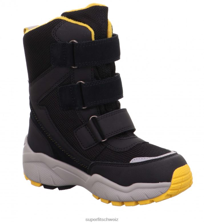 Kleinkinder Stiefel 44B2D761 Superfit culusuk 2.0 - Stiefel mit Klettverschluss Schwarz Gelb