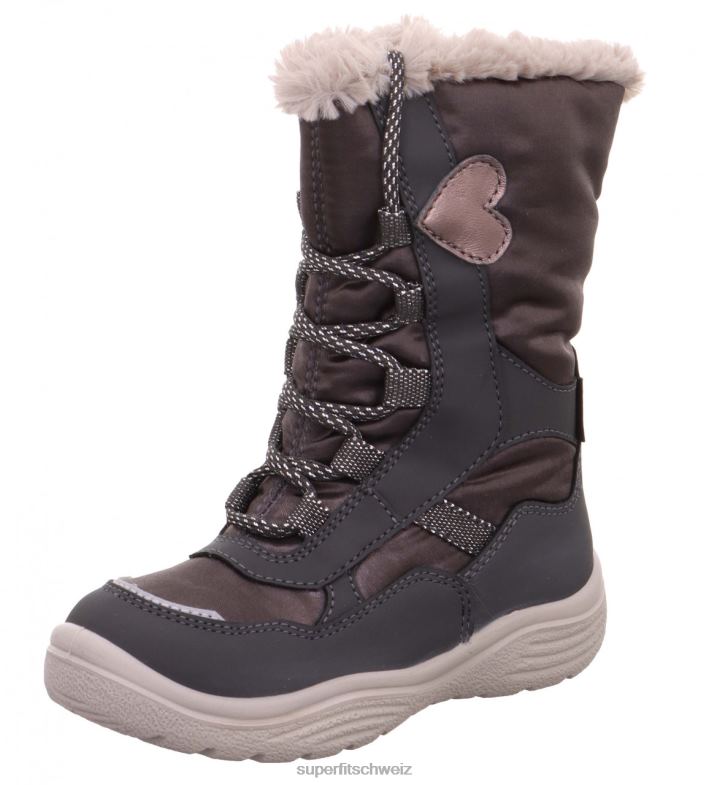 Kleinkinder Stiefel 44B2D762 Superfit Kristall - Stiefel mit Reißverschluss grau