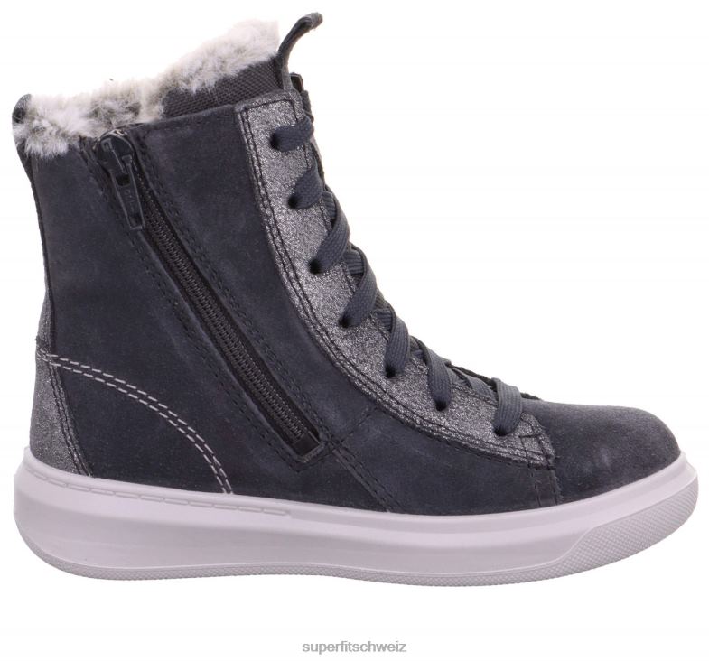 Kleinkinder Stiefel 44B2D763 Superfit Cosmo - Stiefel mit Reißverschluss grau