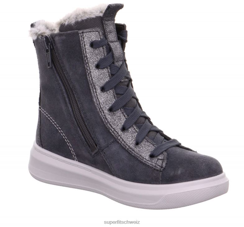 Kleinkinder Stiefel 44B2D763 Superfit Cosmo - Stiefel mit Reißverschluss grau